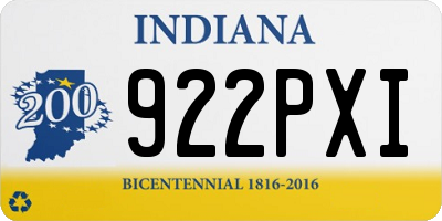 IN license plate 922PXI