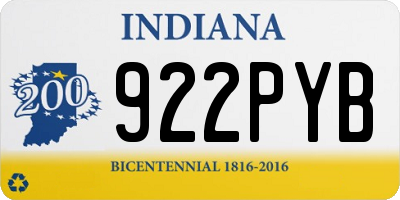 IN license plate 922PYB