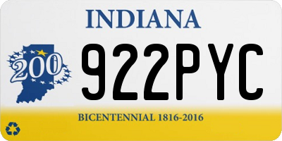 IN license plate 922PYC