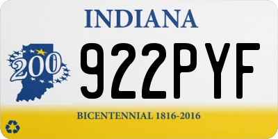 IN license plate 922PYF