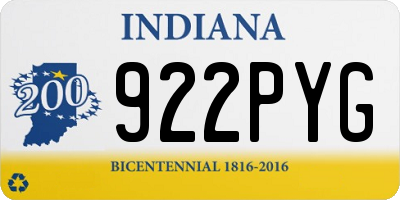 IN license plate 922PYG