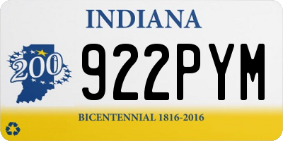 IN license plate 922PYM