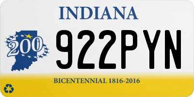 IN license plate 922PYN
