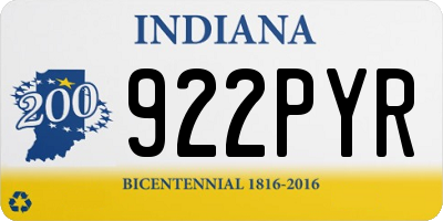 IN license plate 922PYR