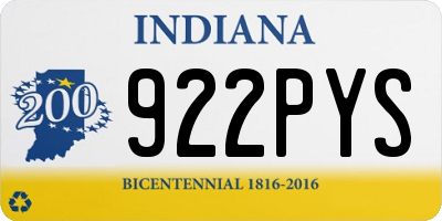 IN license plate 922PYS