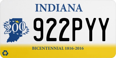 IN license plate 922PYY