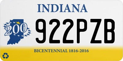 IN license plate 922PZB