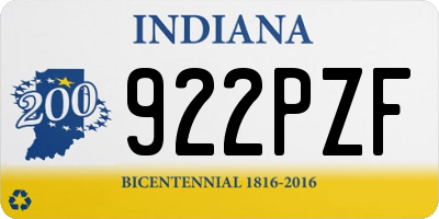IN license plate 922PZF