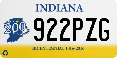 IN license plate 922PZG