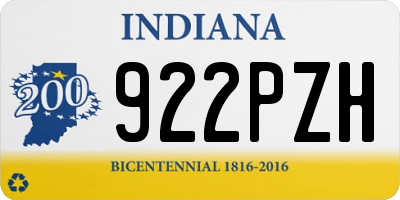 IN license plate 922PZH