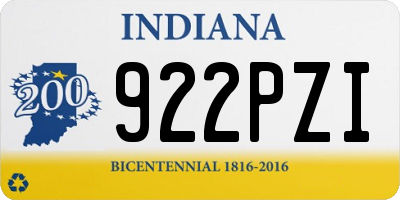 IN license plate 922PZI