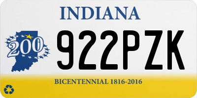 IN license plate 922PZK