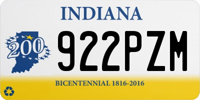 IN license plate 922PZM