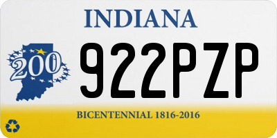 IN license plate 922PZP