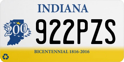 IN license plate 922PZS