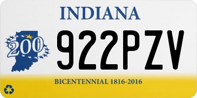 IN license plate 922PZV
