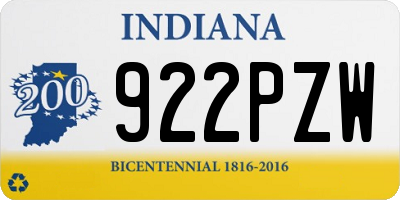 IN license plate 922PZW