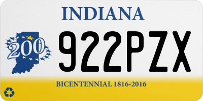 IN license plate 922PZX