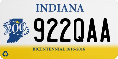 IN license plate 922QAA