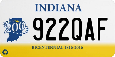 IN license plate 922QAF