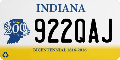 IN license plate 922QAJ