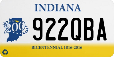 IN license plate 922QBA