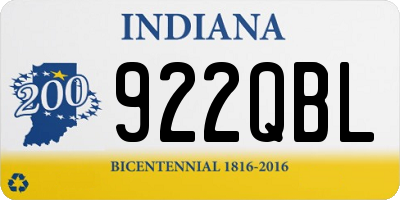IN license plate 922QBL