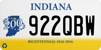 IN license plate 922QBW