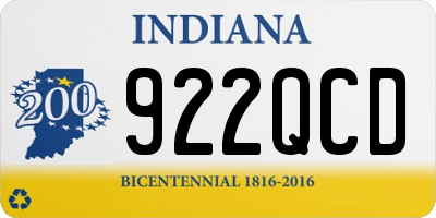 IN license plate 922QCD