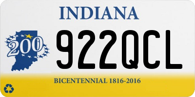 IN license plate 922QCL