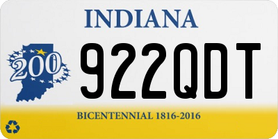 IN license plate 922QDT