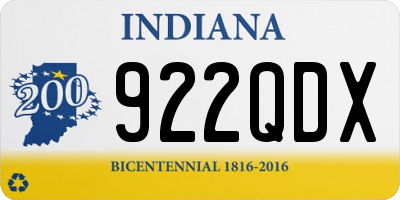 IN license plate 922QDX