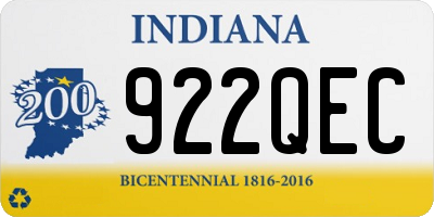IN license plate 922QEC