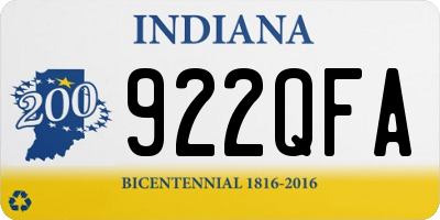 IN license plate 922QFA