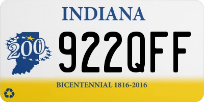 IN license plate 922QFF