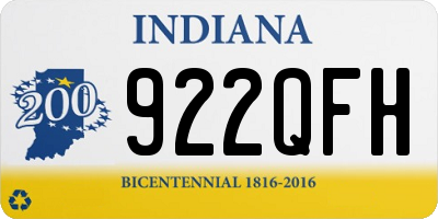 IN license plate 922QFH
