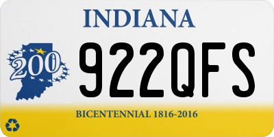 IN license plate 922QFS