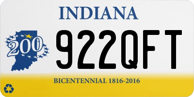 IN license plate 922QFT