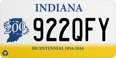 IN license plate 922QFY
