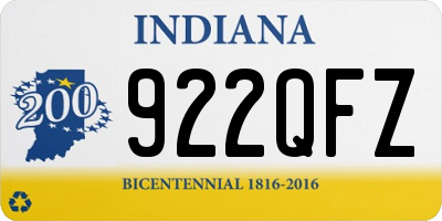 IN license plate 922QFZ