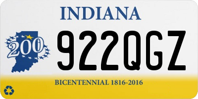 IN license plate 922QGZ