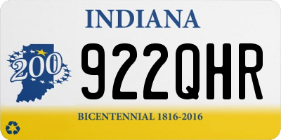 IN license plate 922QHR