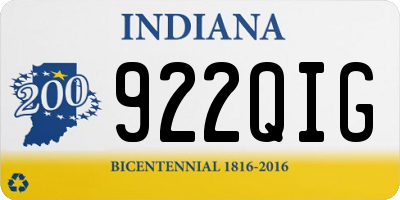IN license plate 922QIG