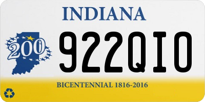IN license plate 922QIO