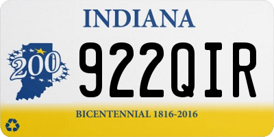 IN license plate 922QIR