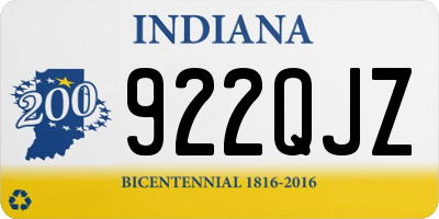 IN license plate 922QJZ