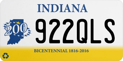 IN license plate 922QLS