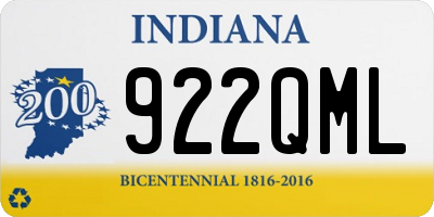 IN license plate 922QML
