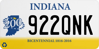 IN license plate 922QNK