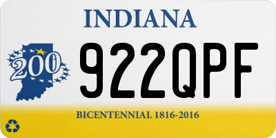 IN license plate 922QPF